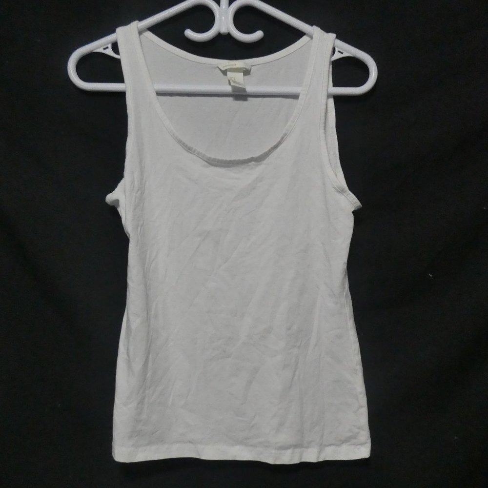 H&M BASIC, size medium, solid white tank top, GUC